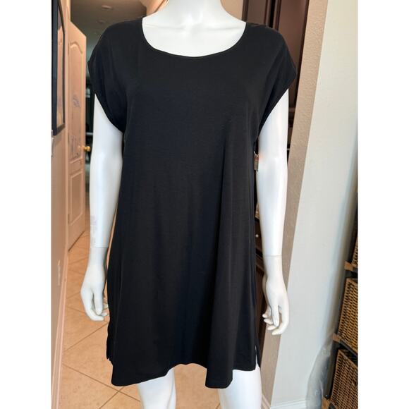 New ~ EILEEN FISHER ~  Cap Sleeve Tunic Top XS OVERSIZED 100% Organic Cotton - Picture 9 of 11
